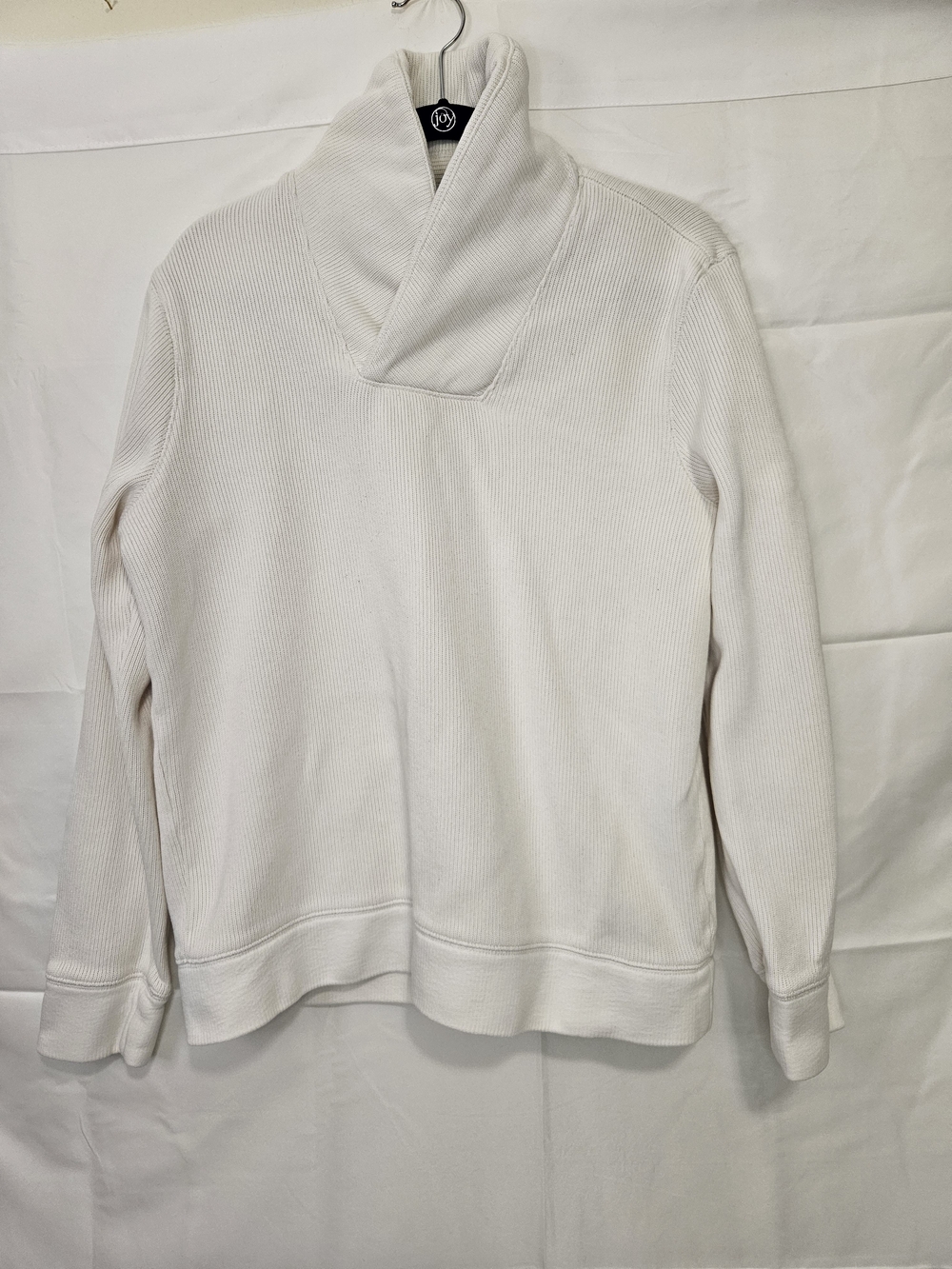 Banana Republic Men's White Ribbed Turtleneck Sweater